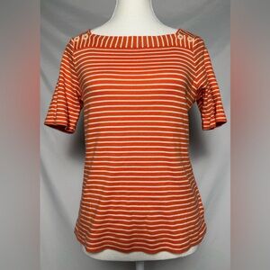 LAUREN RALPH LAUREN Y2K Boatneck Nautical Preppy Striped Short Sleeve Size S